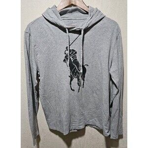 Polo Ralph Lauren Long Sleeve Hoodie Big Pony Gray Shirt Men’s Size M